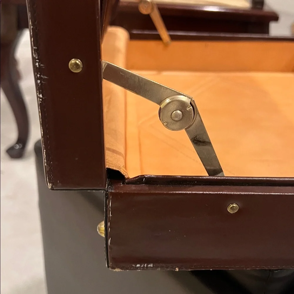 Vintage Leather Attaché Briefcase, Lined, Franzem Combination Lock, 1980s Case